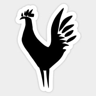 Black Rooster Tribal Chicken Sticker